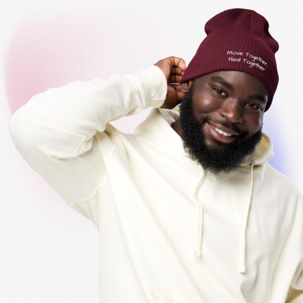 Organic ribbed beanie Slogan White - Image 7