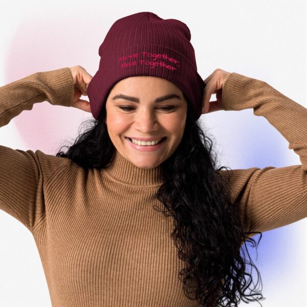 Organic ribbed beanie Slogan Pink - Image 7