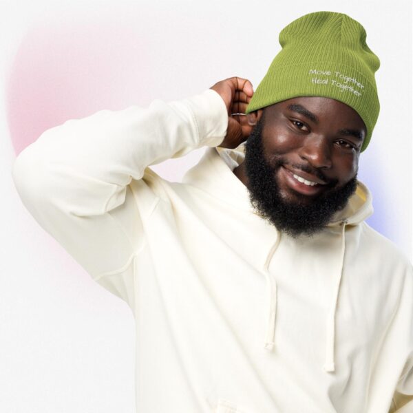 Organic ribbed beanie Slogan White - Image 6