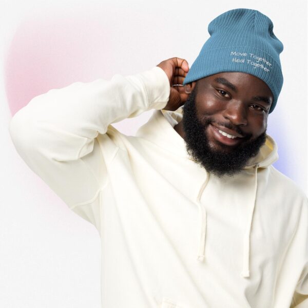 Organic ribbed beanie Slogan White - Image 5