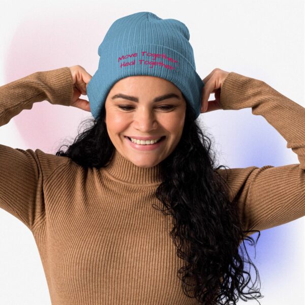 Organic ribbed beanie Slogan Pink - Image 5