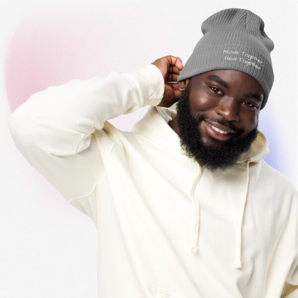 Organic ribbed beanie Slogan White - Image 4