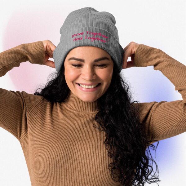 Organic ribbed beanie Slogan Pink - Image 4