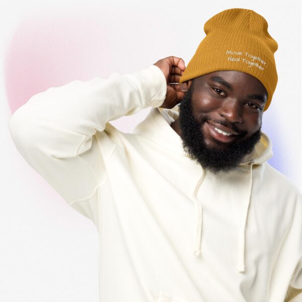 Organic ribbed beanie Slogan White - Image 3