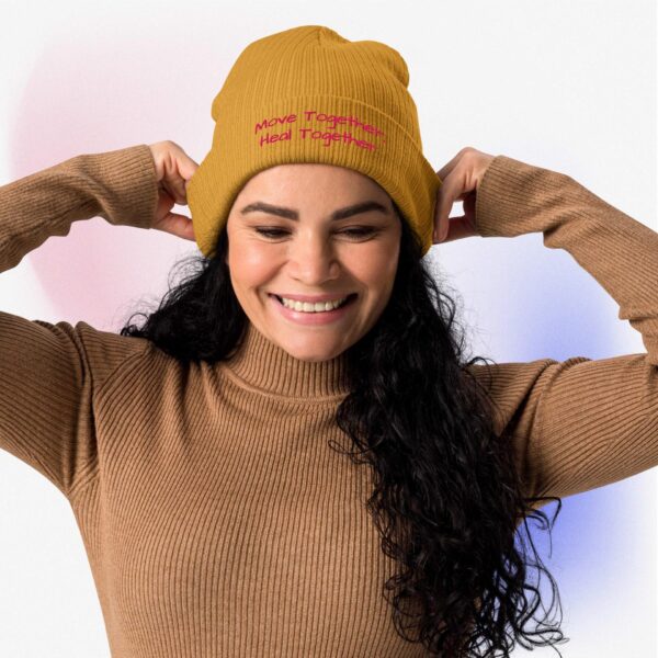 Organic ribbed beanie Slogan Pink - Image 3