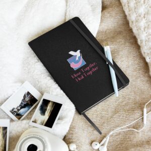 Hardcover bound notebook Logo & Pink Slogan