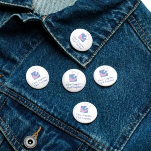 Set of pin buttons Logo and Slogan